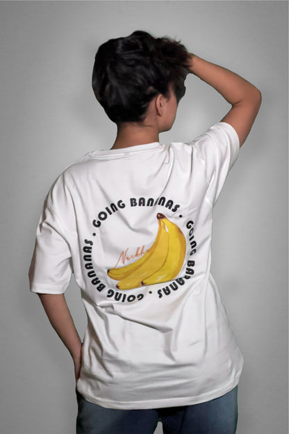 Going Bananas Oversized White T-Shirt for Women