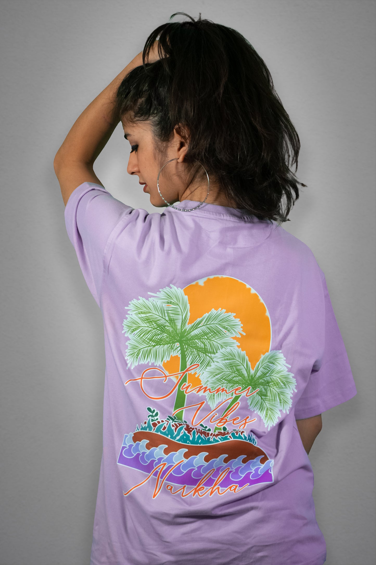 Summer Vibes Lavender Oversized T-Shirt for Women
