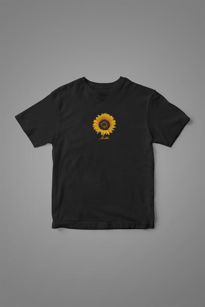 Sunflower Black Oversized T-Shirt for Women